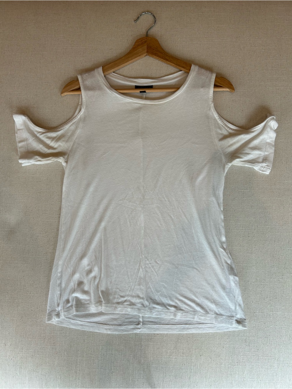 Topshop White Cold-Shoulder Short Sleeve Top